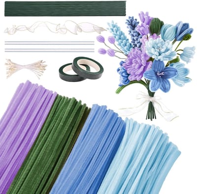 Pipe Cleaners voor Creatieve Projecten - 200 Stuks in 4 Kleuren, Ideaal voor DIY Bloemstukken en Decoraties, Perfect als Kerstcadeau