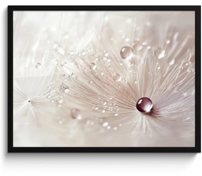 Poster in lijst - Fotolijst 70x50 cm - Posters - Bloem - Abstract - Wit - Water - Natuur - Posterlijst zwart - Decoratie - Wanddecoratie woonkamer - Muurdecoratie slaapkamer