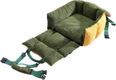 Huisdier Autobed - Reisstoel Huisdier - Veilig Reizen - Met Opbergvakken - 50x44x41cm - Grijs