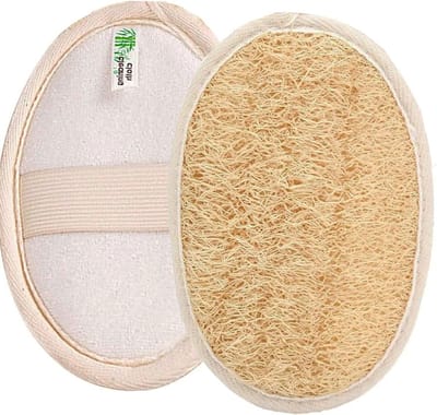 Natuurlijke Loofah Spons Set van 2, Exfoliërende Lichaamsscrubber, Biologisch Afbreekbaar en Milieuvriendelijk voor Dames en Heren, Ideaal voor Douche en Verzorging