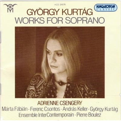 CD GYÖRGY KURTÁG, ADRIENNE CSENGERY - Werken voor sopraan HCD31576 Hungaroton Clas 1994 Japan Klassiek Gebruikt brown