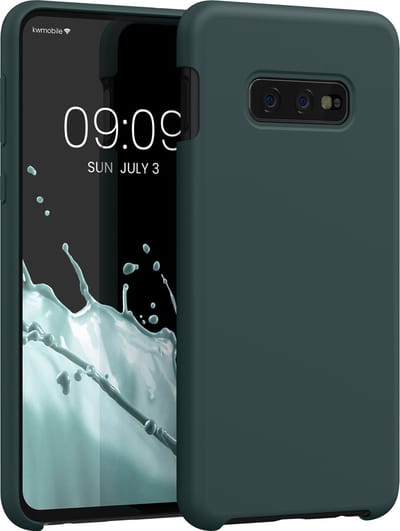 kwmobile telefoonhoesje geschikt voor Samsung Galaxy S10e - Hoesje met siliconen coating - Smartphone case in blauwgroen