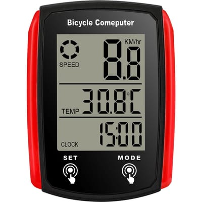 Compteur de vélo filaire 19 fonctions tactile Compteur de vitesse Odomètre Étanche Ordinateur de vélo avec rétroéclairage rouge