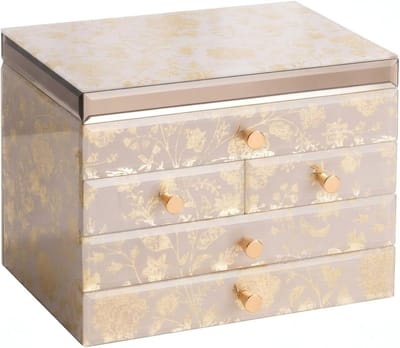 Elegante Sieradenopbergdoos met 4 Lagen, Velvet Voering voor Ringen, Kettingen, Oorbellen en Armbanden - Perfect Cadeau voor Vrouwen op Valentijnsdag