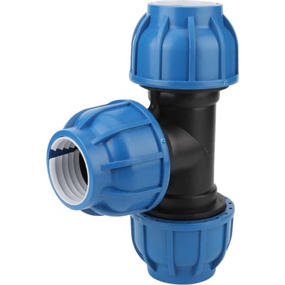 PE Plastic Waterleiding Fitting Accessoires 50mm T-stuk Connector voor Pijpaansluiting