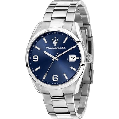Maserati Attrazione Roestvrij Staal Blauwe Wijzerplaat Quartz R8853151013 Herenhorloge blauw