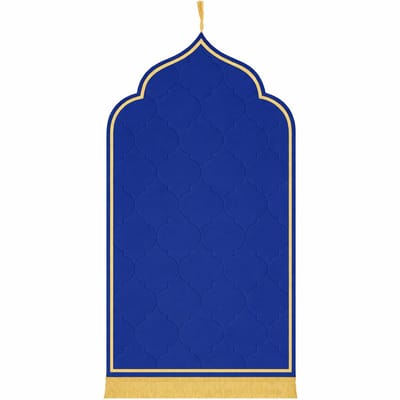 Baraka Treasures Luxe Gebedskleed - Islamitische Gebedskleed - Fluwelen Gebedskleed - Gebedsmat - Ramadan Geschenk - Sajada - Seccade - 115cm x 65cm - Blauw