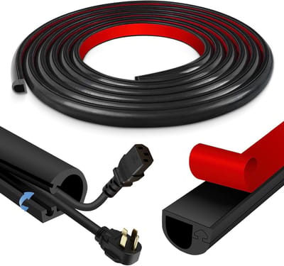 Zelfklevende Kabelgoot voor Muur en Vloer - Flexibele Siliconen Kabelbescherming voor TV- en Elektriciteitsdraden (Zwart, 22mm×10mm×3m)