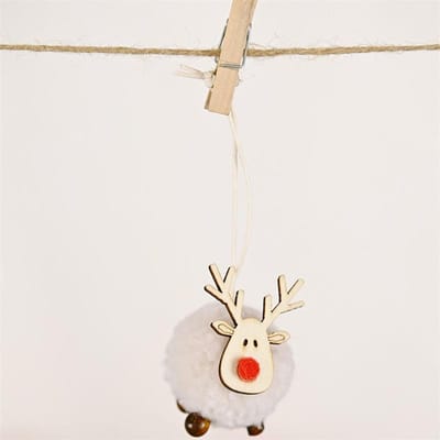 Schattige Vilt Herten Hanger Kerstboom Hangende Hangers Houten Eland Kerstboom Decoratieve Feest Thuis Schattige Herten Knutselwerkjes Ornamenten beige