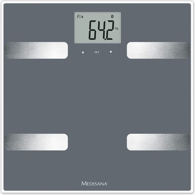 medisana BS A42 - Connect Lichaamsanalyse weegschaal met Bluetooth (grijs)