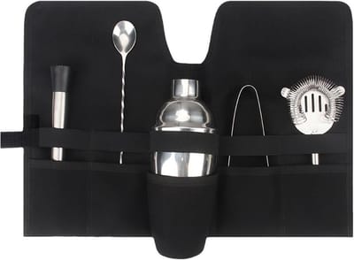Professionele Mixology Tool Bag voor Buitenactiviteiten, Canvas Cocktail Set met Draagriem en Opvouwbare Roller voor Bartenders