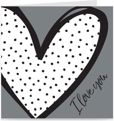 I LOVE YOU | kaart met groot hart / wenskaart met envelop | liefde