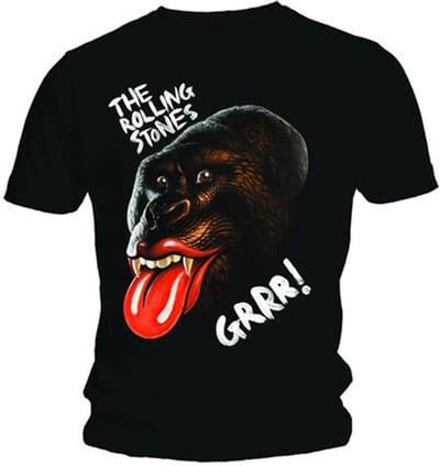 The Rolling Stones - Grrr Black Gorilla Heren T-shirt - S - Zwart