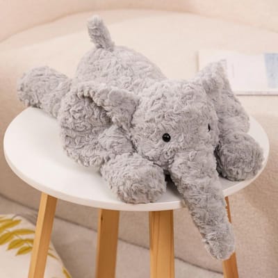 Cartoon Pluizige Olifant Knuffeldieren Pluche Speelgoed Zacht Knuffelbaar Pluche Kussens voor Baby Kinderen Meisjes Verjaardagscadeau Kerst 35cm grijze kleur