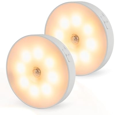 Kastverlichting met sensor - Draadloos nachtlampje - Automatisch verlichten - USB-C oplaadbaar - 2 stuks - Warm wit