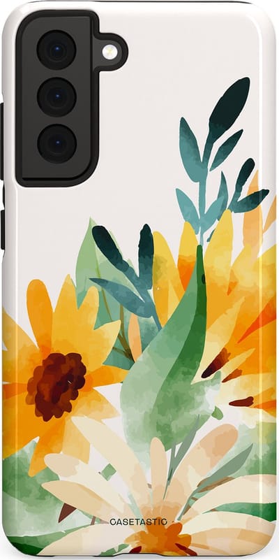 Casetastic Hoesje Geschikt voor Samsung S21 FE - Stijlvolle Beschermende Duo-layer Case - Zomergloed