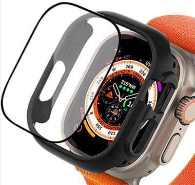 Geschikt voor Apple Watch Ultra / Ultra 2 Hoesje - Case Zwart + Screenprotector - Cover Glas