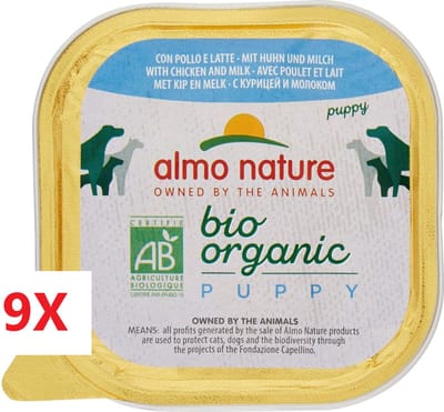 Almo Nature Dailymenu - Puppy - Bio Hondenvoer met Kip - 9x300gr