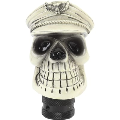 Doodshoofd Versnellingspookknop met 3 Adapters Hars Stabiele Grip Verbeter Rijervaring Universeel beige