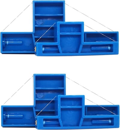 Klei Gereedschap - Hoeksnijder Set - Keramiek Vormgeven - Professionele Kwaliteit - 4 Delig - Blauw