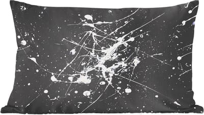 Sierkussens - Kussentjes Woonkamer - 60x40 cm - Verfspatten - Wit - Abstract - Explosie