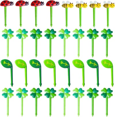 32 Stuks Plastic Spiesjes, Schattige en Antislip Spiesjes voor Voedsel, Fruit en Feestjes