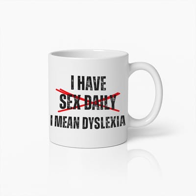330ml Grappige Dyslexie Mok – Humoristische Keramische Koffiebeker voor Dyslexie Bewustzijn & Cadeau Idee