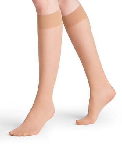 FALKE Matt Deluxe eenkleurig materiaal transparant 20 DEN kniekousen dames transparant - maat 35-38