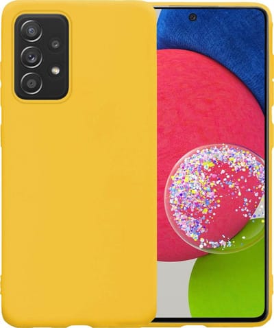 Hoesje - Geschikt voor Samsung Galaxy A52s 5G - Sterk & Shockproof - Siliconen Case - Hoes Cover - Telefoonhoes - Geel