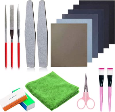 17-delige Siliconen Mallen Set voor Gieten van Hars, Gereedschap voor Sieraden, Schuurpapier en Polijstmaterialen voor Sieradenaccessoires en Epoxy Hars