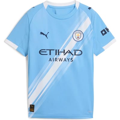 Puma Manchester City Fc 25/26 Replica Thuis Korte Mouw T-shirt Junior Blauw 7-8 Years Jongens,Meisjes