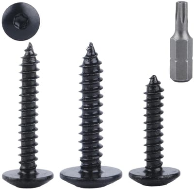 Famanu – Plaatschroeven met torx-aandrijving 3,9 x 20 mm, platte kop, zwart, ideaal voor meubels en houtconstructies (60 stuks)