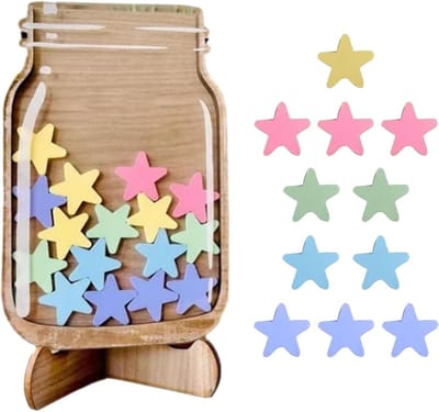 Inovra Plus - Gepersonaliseerd beloningsglas voor kinderen in het klaslokaal | Motiverend beloningssysteem met sterren | Beloningsglas voor jongens en meisjes in het onderwijs