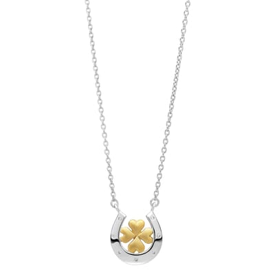 Orphelia 'Signature' Dames 925 Sterling Zilveren Ketting met Hanger - Zilver/Goud ZK-7517
