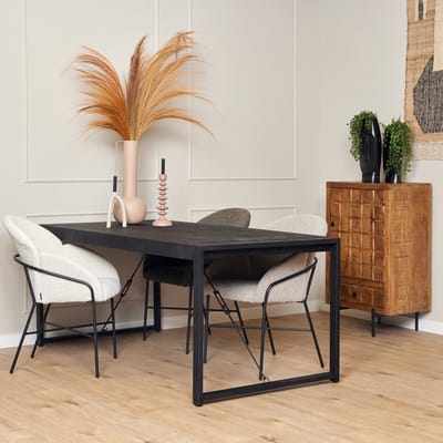 Starfurn - Eettafel Boaz - Zwart - 80x160x76 cm