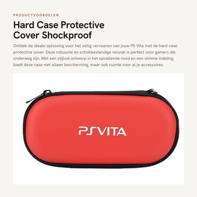 Dailygoods - Hard Case Protective Cover - Shockproof Reiszak - Rood - PS Vita Bescherming - Reisaccessoires voor PS Vita - Geschikt voor PS Vita - Rood