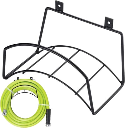 Tuinslanghouder Wandmontage - Slanghaspel Compact - Tuin Organiseren - Versterkt Stalen Frame - 23.5 cm Lengte - Zwart
