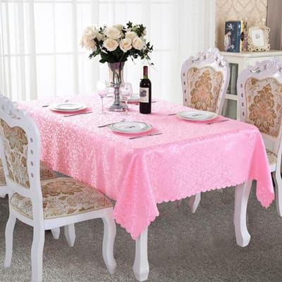 Tafelkleed Rechthoekig Haakwerk Ambacht Jacquard Tafelkleden Luxe Elegante Moderne Tafelhoes Voor Eettafel Beschermhoes 1.2x1.2m roze
