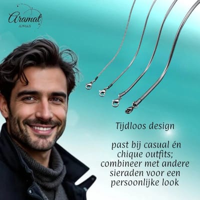 Aramat Jewels | Halskettingen | Zilverkleurige Slangenketting RVS – Ronde Snake Chain Dames Staal | 1.5mm / 60cm |60cm | | Staal | Volwassenen | Verkleurd niet