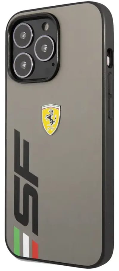 Ferrari Back cover voor iPhone 13 Pro - Grijs - Sportief design met SF-logo - Slanke schokabsorberende hoes