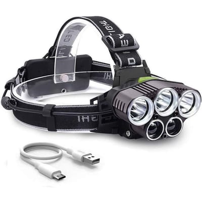 Oplaadbare LED Hoofdlamp Verstelbare Hoek Hoofdzaklamp Fietslamp Vissen Outdoor Hoofdlamp Hoofd veelkleurig