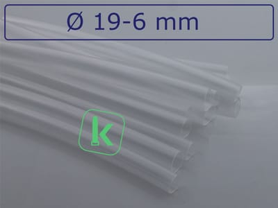 PRO-TIE® - Krimpkous met Lijm 19-6 mm Transparant Dunwandig krimpverhouding 3:1 (Stuk 1,22 meter) - PRO-TIE