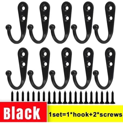 1/40 stuks Multifunctionele Haken met Schroeven Zinklegering Wandmontage Sleutel Kleding Hoed Mok Kop Handdoekhouder Keuken Badkamer Opberging 1Set