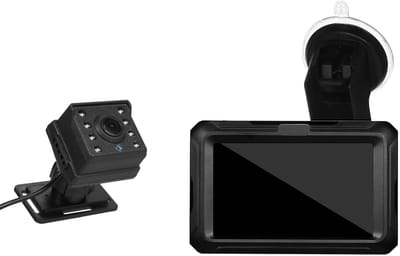 Baby Autocamera - Baby Monitor - Veilig Rijden - 360 Graden Rotatie - 4.3 Inch Scherm - Zwart