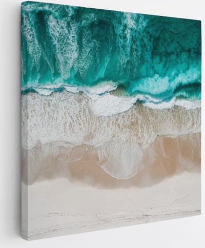 Saammp Canvas Schilderij - Strand - Abstract - 20x20 - Foto op canvas - Wanddecoratie - Muurdecoratie Woonkamer - Slaapkamer decoratie - Canvas Print