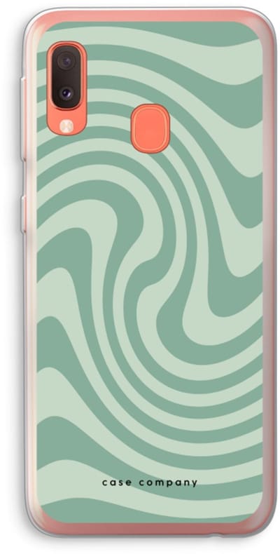 Case Company® - Hoesje geschikt voor Samsung Galaxy A20e hoesje - Swirl Groen - Soft Cover Telefoonhoesje - Bescherming aan alle Kanten en Schermrand