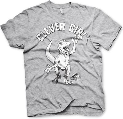 Jurassic Park Clever Girl T-shirt grijs gemêleerd