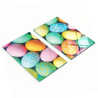 Multifunctionele decoratieve glazen borden met paasei-print 2x30x52 cm