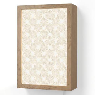 Wandlamp 20x30 cm - Oplaadbaar - Abstract - Motief - Beige - Wandlampen binnen woonkamer - Slaapkamer lamp met kabel - Decoratieve nachtlamp - Vloerlamp snoer