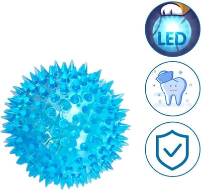 Nobleza Hondenbal met Licht - LED Hondenbal - Speelbal Hond - Hondenspeelgoed - Drijvend - 7,5 cm - Blauw